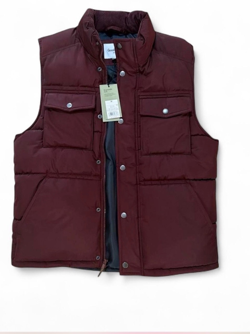 Goodfellow & Co Men's Maroon Quilted Puffer Vest